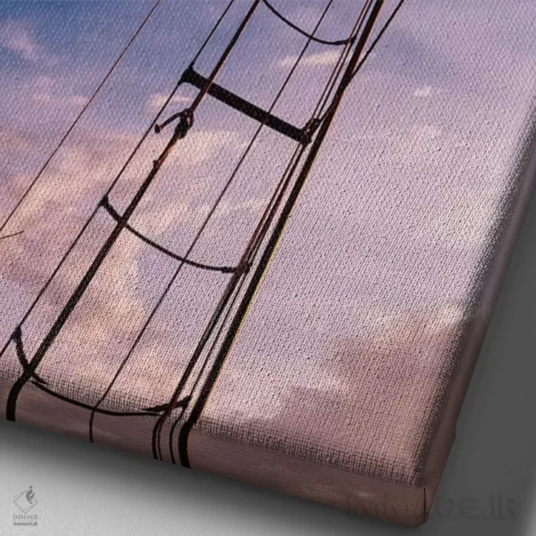 تابلو قایق بادبانی چارلستون IX اثر بثانی یانگ - نمای نزدیک بافت بوم