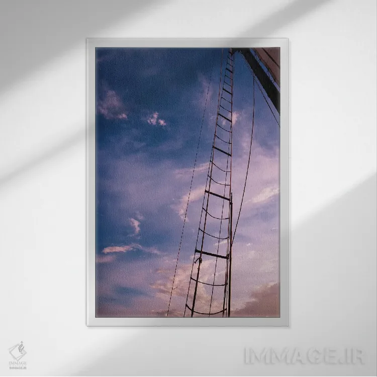 تابلو قایق بادبانی چارلستون IX اثر بثانی یانگ - نمای قابدار سفید