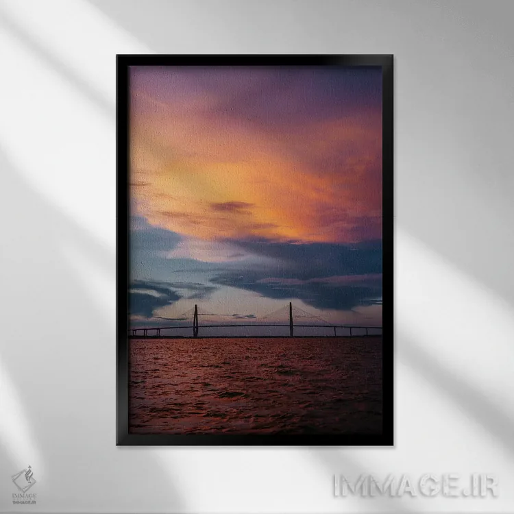 تابلو غروب چارلستون XII اثر بثانی یانگ - نمای قابدار مشکی