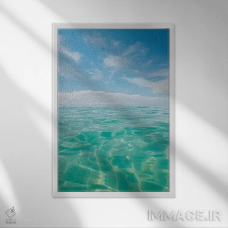 تابلو آب فلوریدا IV اثر بثانی یانگ - نمای قابدار سفید