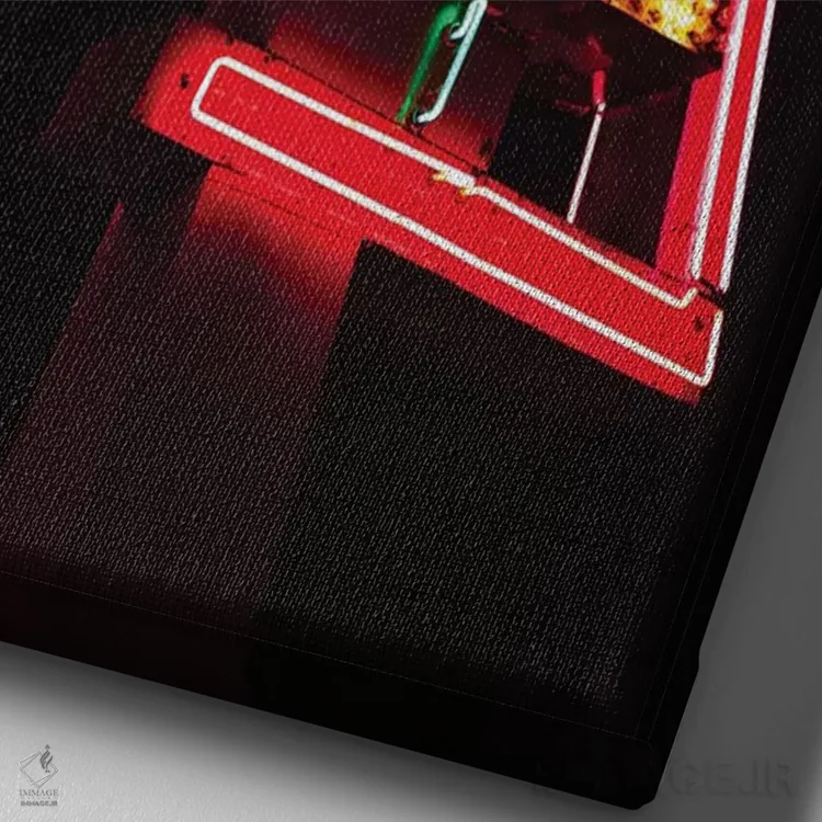 تابلو لیونز (نام مکان/فروشگاه) اثر بثانی یانگ - نمای نزدیک بافت بوم