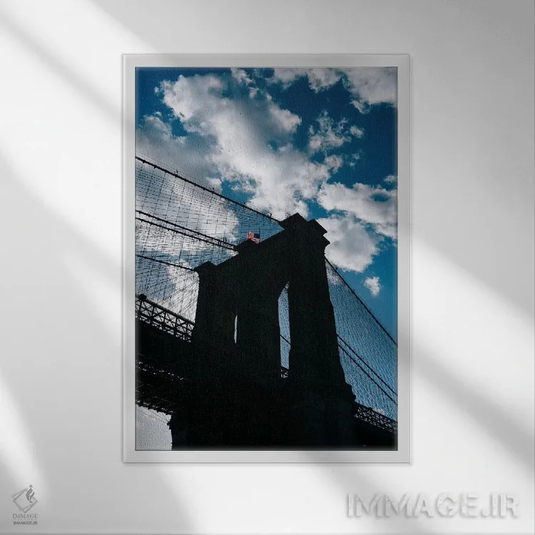 تابلو آسمان آبی بروکلین II اثر بثانی یانگ - نمای قابدار سفید