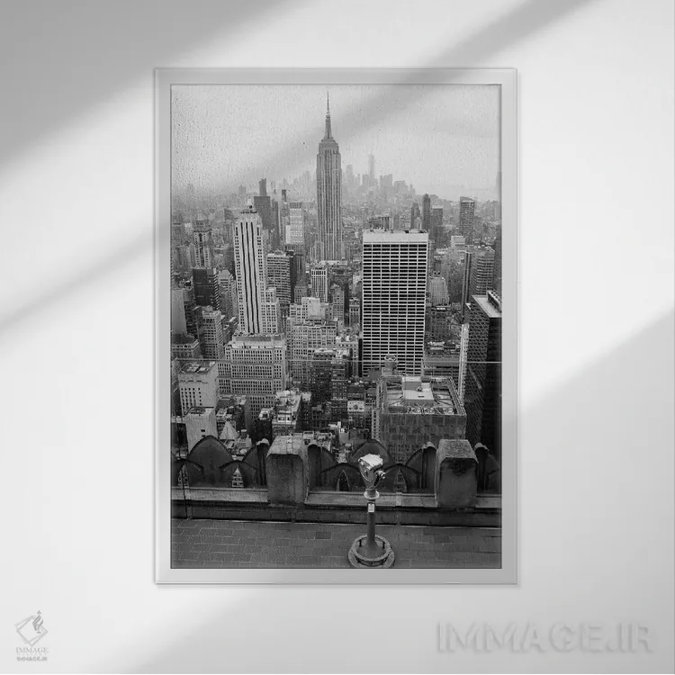 تابلو حالت روحی نیویورک نه اثر بثانی یانگ - نمای قابدار سفید