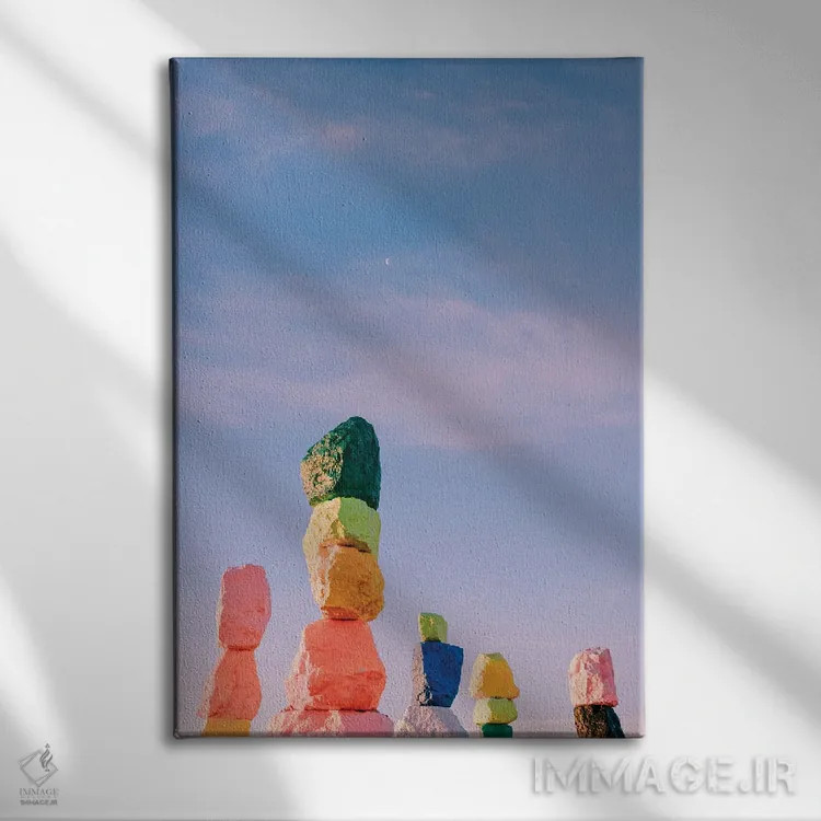 تابلو ماه هفت کوه جادویی سه اثر بثانی یانگ - نمای روبهرو روی دیوار