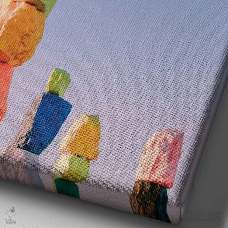 تابلو ماه هفت کوه جادویی سه اثر بثانی یانگ - نمای نزدیک بافت بوم