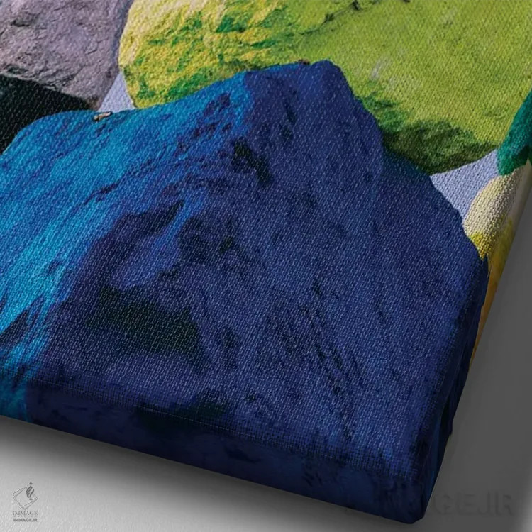 تابلو ماه هفت کوه جادویی پنج اثر بثانی یانگ - نمای نزدیک بافت بوم