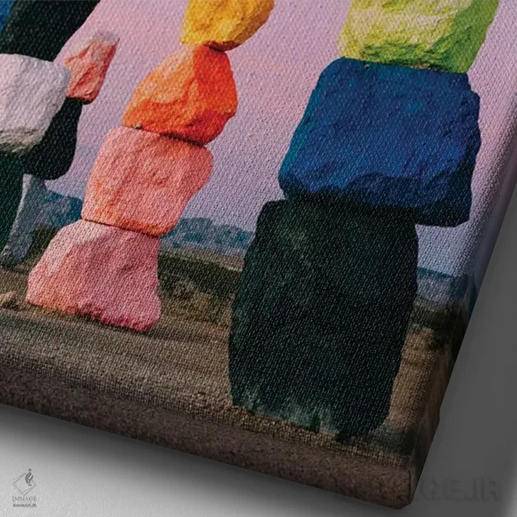 تابلو طلوع هفت کوه جادویی دو اثر بثانی یانگ - نمای نزدیک بافت بوم