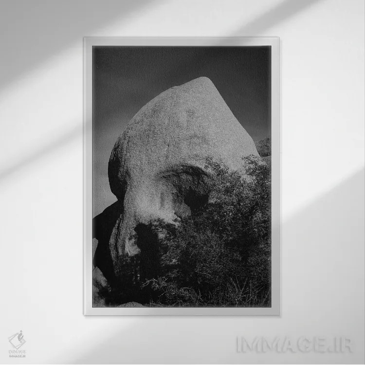 تابلو صخرهٔ جمجمه سه اثر بثانی یانگ - نمای قابدار سفید