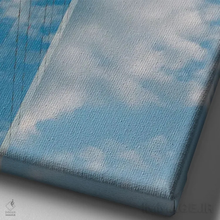 تابلو آبی بارسلونا دو اثر بثانی یانگ - نمای نزدیک بافت بوم