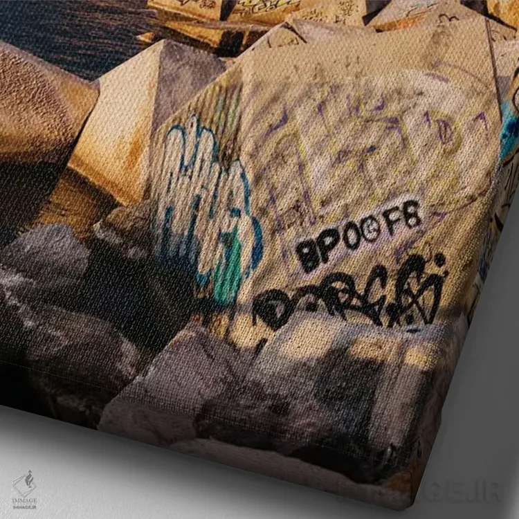 تابلو ساحل بارسلونا چهار اثر بثانی یانگ - نمای نزدیک بافت بوم