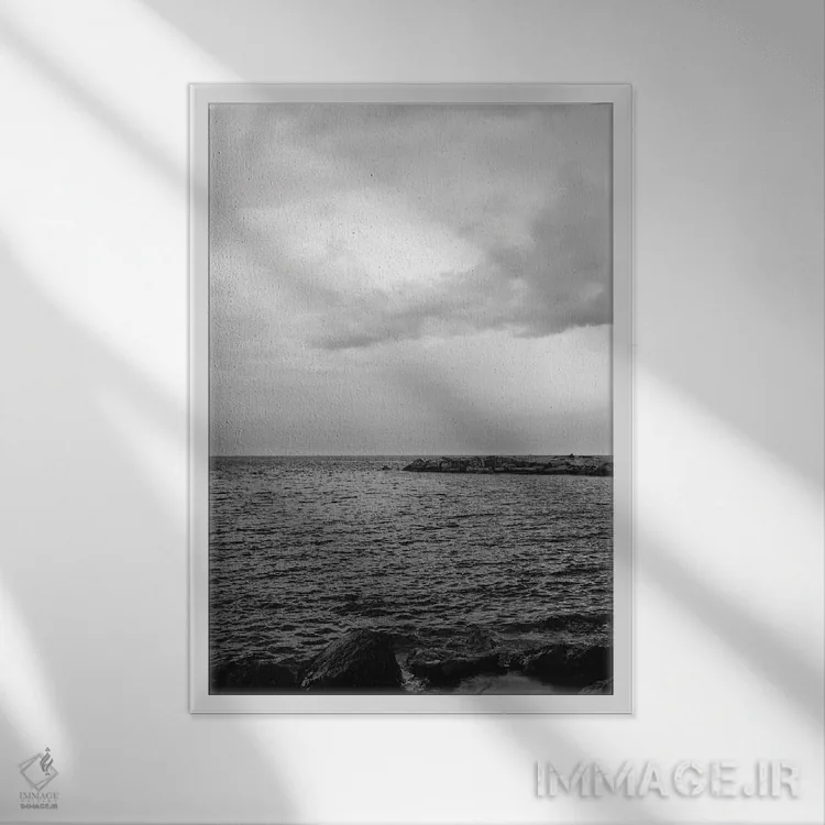 تابلو ساحل بارسلونا هشت اثر بثانی یانگ - نمای قابدار سفید