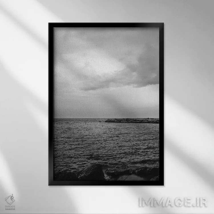 تابلو ساحل بارسلونا هشت اثر بثانی یانگ - نمای قابدار مشکی