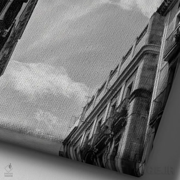 تابلو چراغهای بارسلونا اثر بثانی یانگ - نمای نزدیک بافت بوم