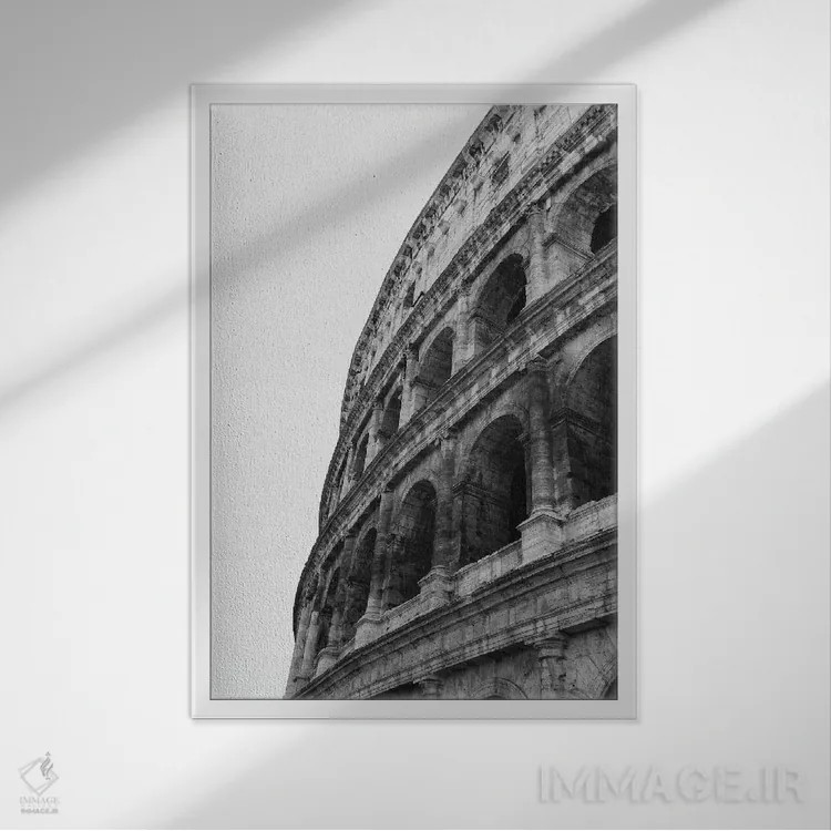 تابلو کولوسئوم روم سه اثر بثانی یانگ - نمای قابدار سفید
