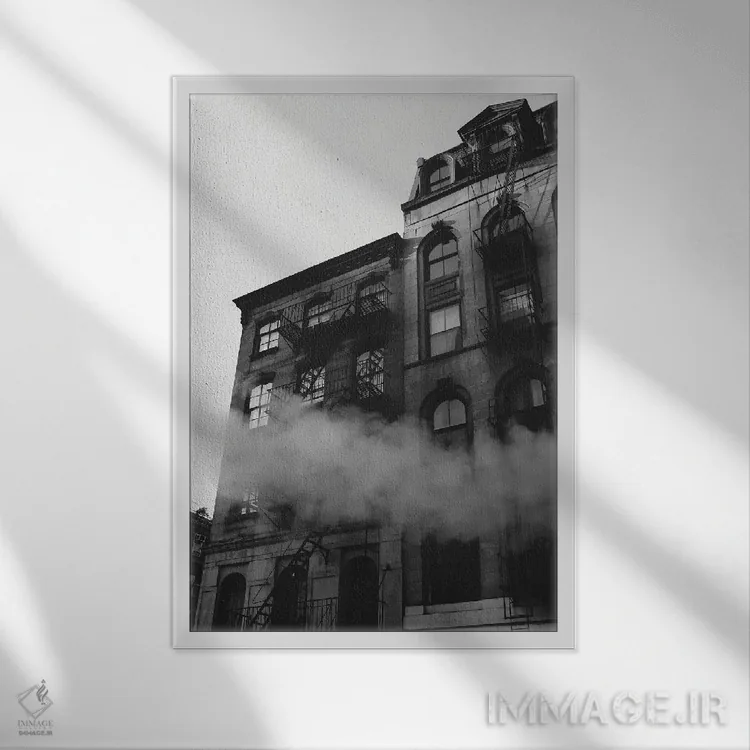 تابلو بخار منهتن دو اثر بثانی یانگ - نمای قابدار سفید
