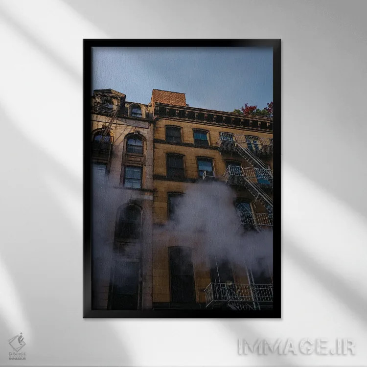 تابلو بخار منهتن اثر بثانی یانگ - نمای قابدار مشکی