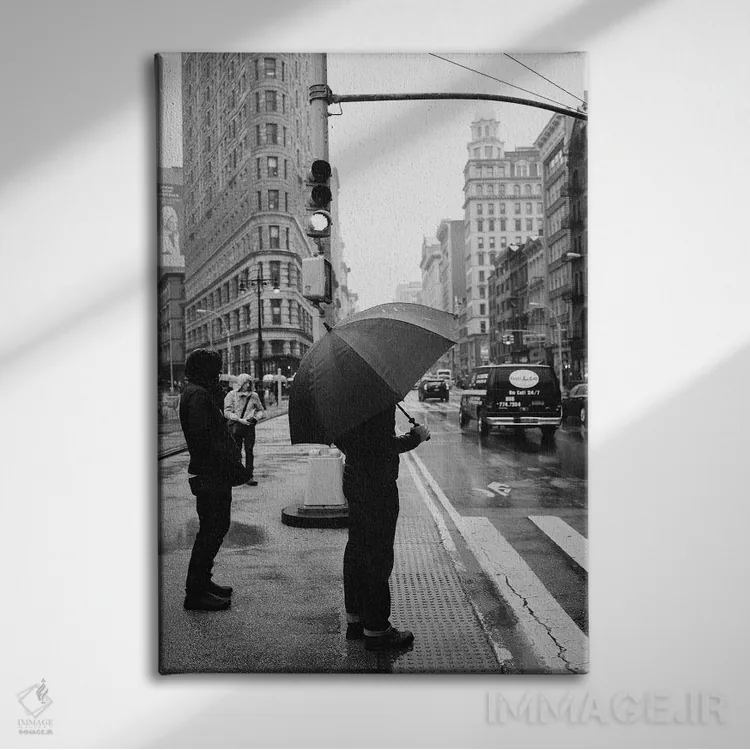 تابلو نیویورک بارانی چهار اثر بثانی یانگ - نمای روبهرو روی دیوار