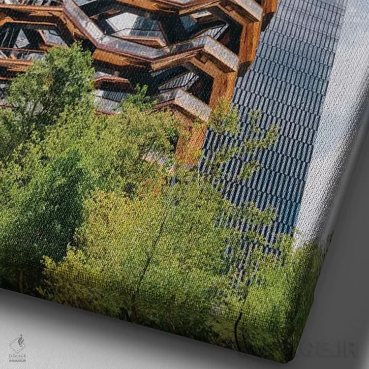 تابلو وِسل نیویورک (ساختمان توریستی) اثر بثانی یانگ - نمای نزدیک بافت بوم