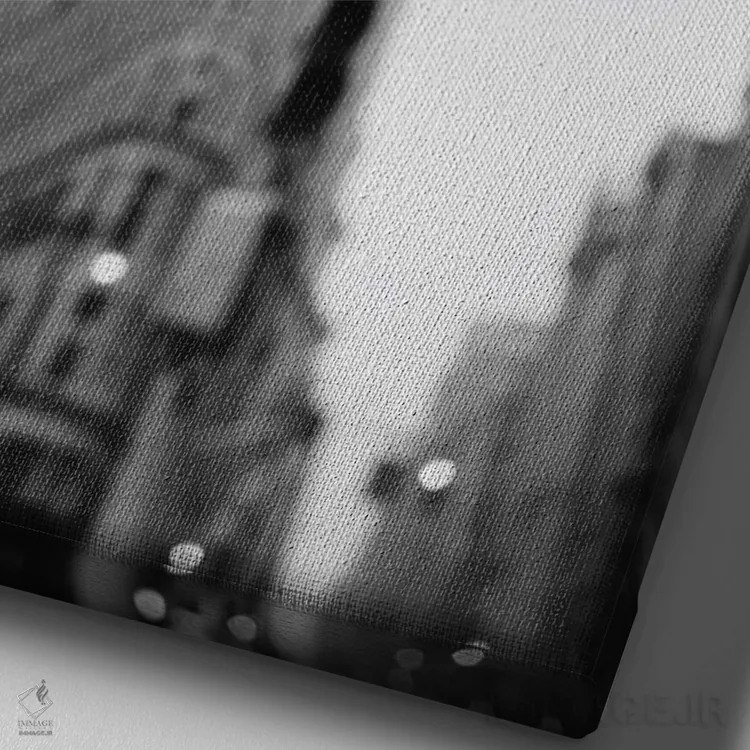 تابلو نیویورک بارانی سه اثر بثانی یانگ - نمای نزدیک بافت بوم