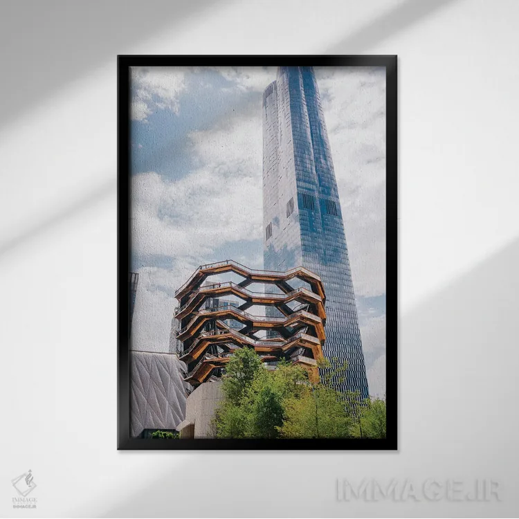 تابلو وِسل نیویورک (ساختمان توریستی) اثر بثانی یانگ - نمای قابدار مشکی