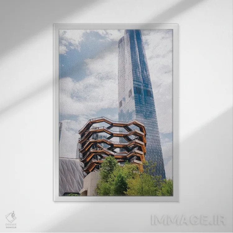 تابلو وِسل نیویورک (ساختمان توریستی) اثر بثانی یانگ - نمای قابدار سفید