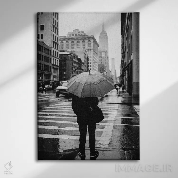 تابلو نیویورک بارانی ۸ اثر بثانی یانگ - نمای روبهرو روی دیوار