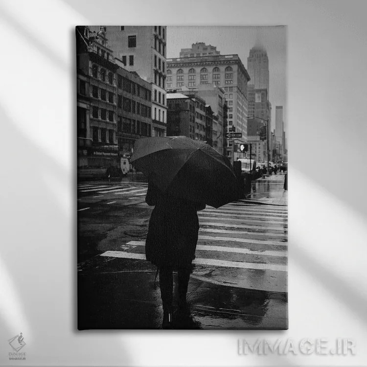 تابلو نیویورک بارانی ۹ اثر بثانی یانگ - نمای روبهرو روی دیوار