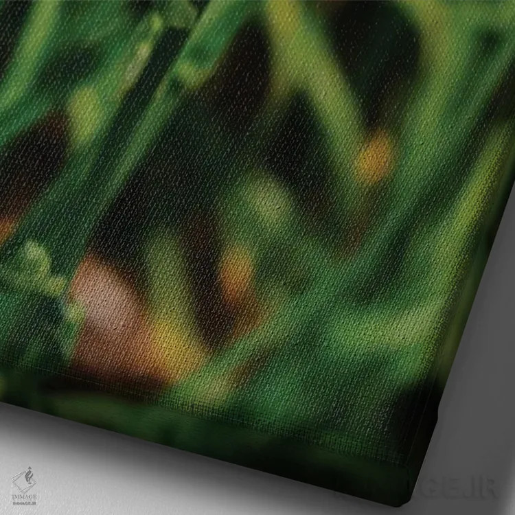 تابلو باغ سوسن روز ۵ اثر بثانی یانگ - نمای نزدیک بافت بوم