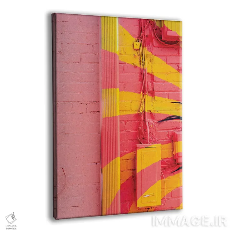 تابلو صورتی و زرد اثر بثانی یانگ - نمای پرسپکتیو محصول