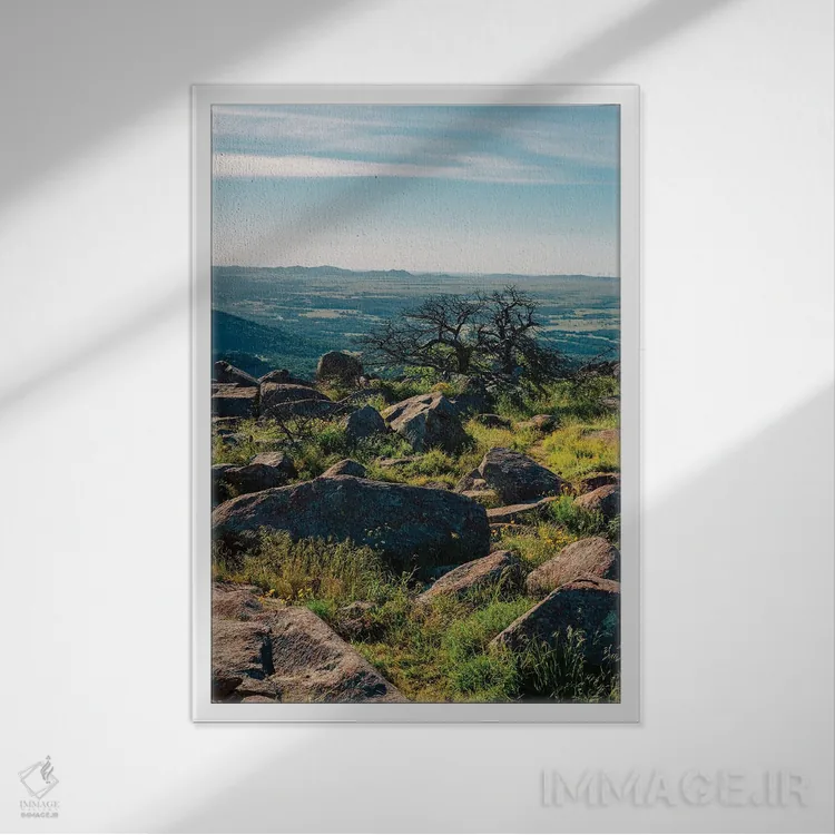 تابلو پناهگاه ملی حیات وحش کوهستان ویچیتا ۳ اثر بثانی یانگ - نمای قابدار سفید