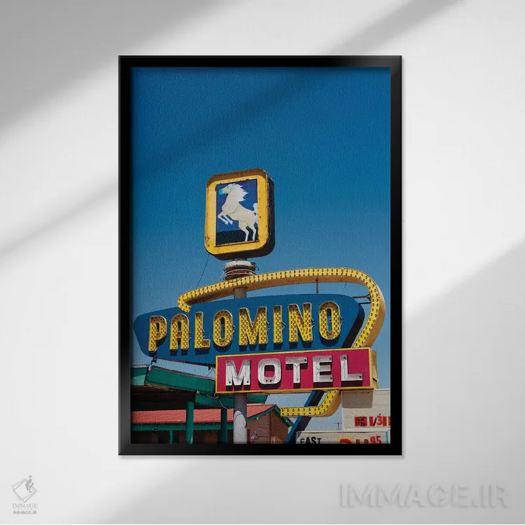 تابلو موتل پالومینو ۲ اثر بثانی یانگ - نمای قابدار مشکی