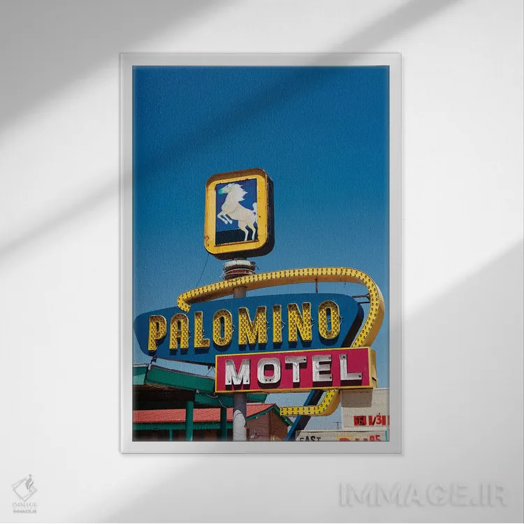 تابلو موتل پالومینو ۲ اثر بثانی یانگ - نمای قابدار سفید