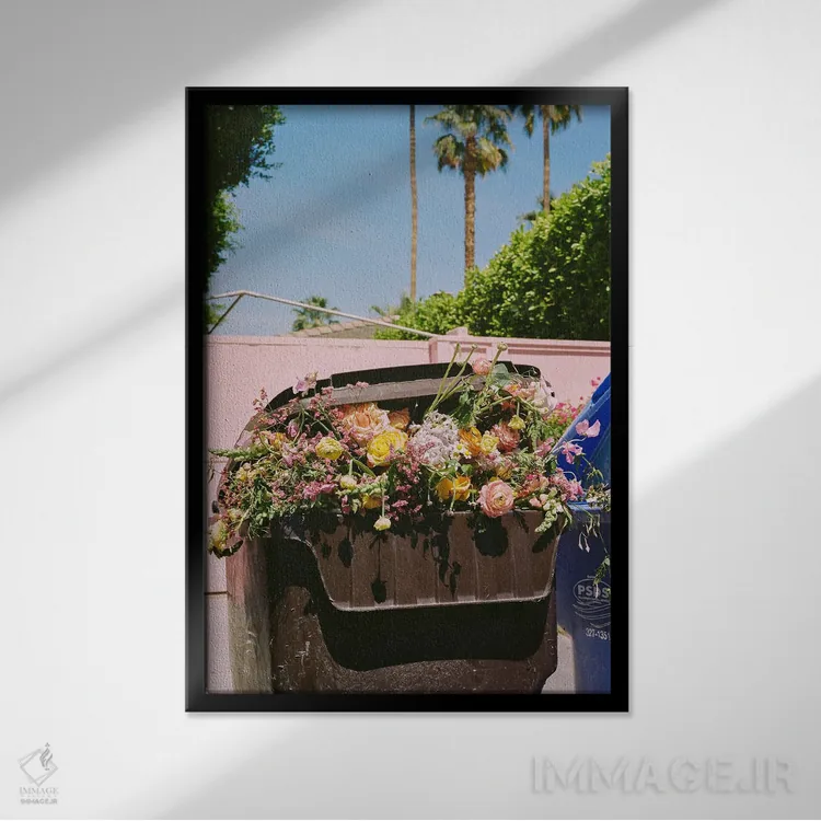 تابلو کنارهٔ خیابان پالم اسپرینگز اثر بثانی یانگ - نمای قابدار مشکی