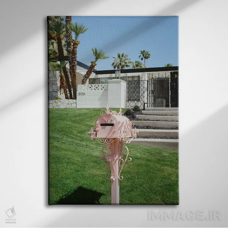 تابلو پالم اسپرینگز صورتی ۲ اثر بثانی یانگ - نمای روبهرو روی دیوار