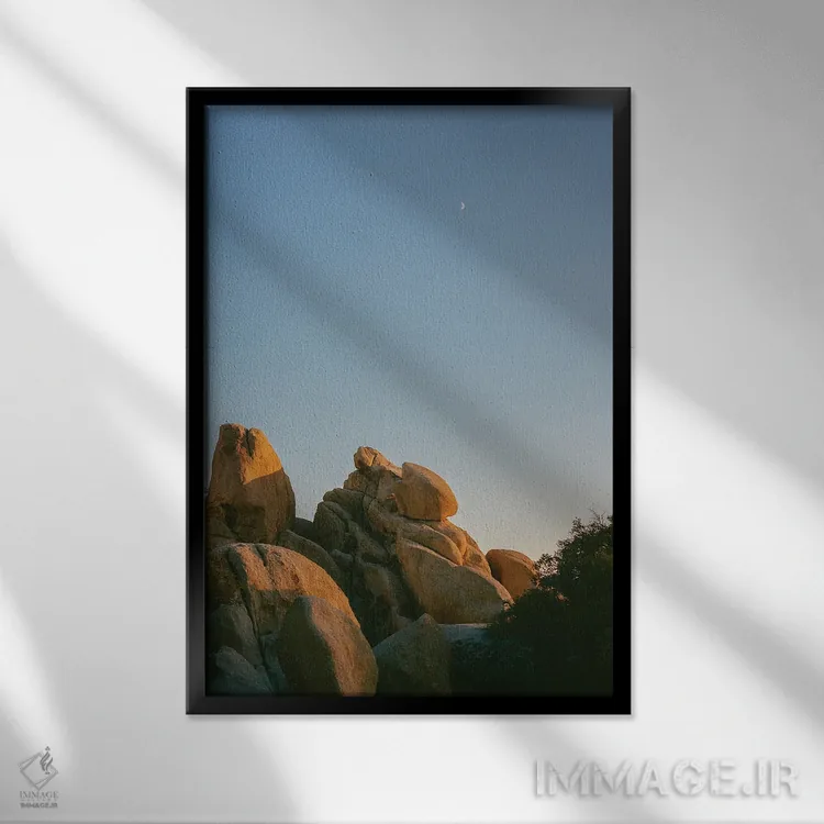 تابلو ماه جاشوا تری ۱۰ روی نگاتیو اثر بثانی یانگ - نمای قابدار مشکی