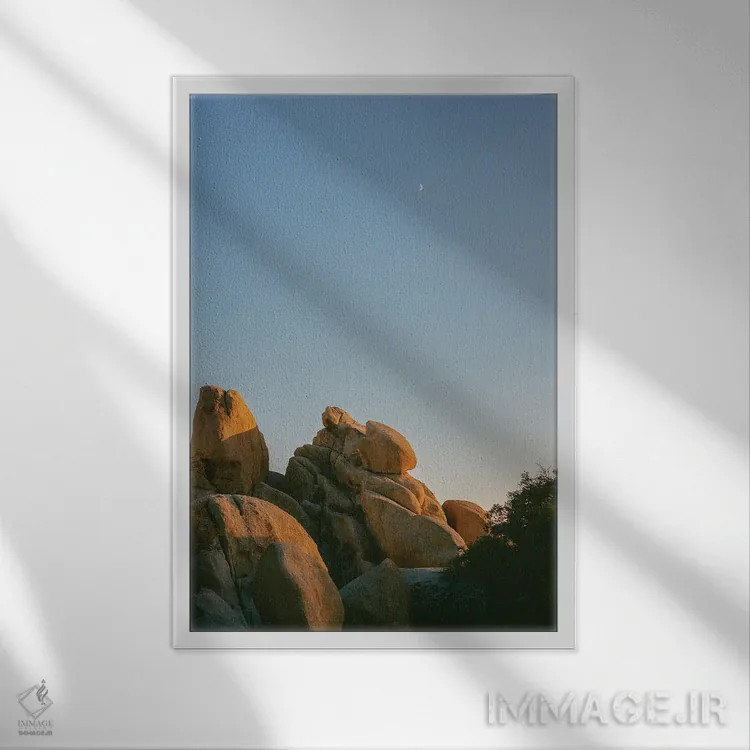 تابلو ماه جاشوا تری ۱۰ روی نگاتیو اثر بثانی یانگ - نمای قابدار سفید