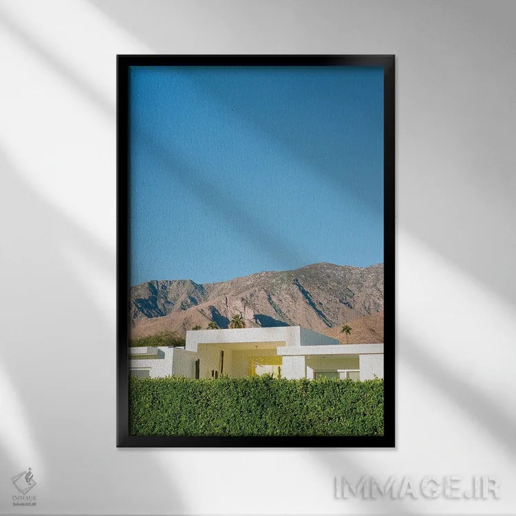 تابلو معماری پالم اسپرینگز روی نگاتیو اثر بثانی یانگ - نمای قابدار مشکی