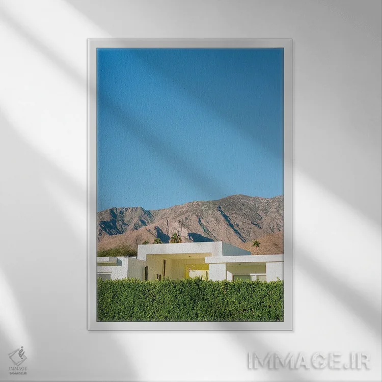تابلو معماری پالم اسپرینگز روی نگاتیو اثر بثانی یانگ - نمای قابدار سفید