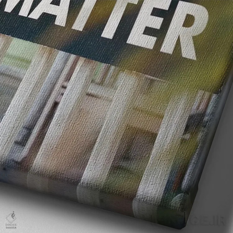 تابلو جان سیاهپوستان مهم است روی نگاتیو (جنبش اجتماعی) اثر بثانی یانگ - نمای نزدیک بافت بوم