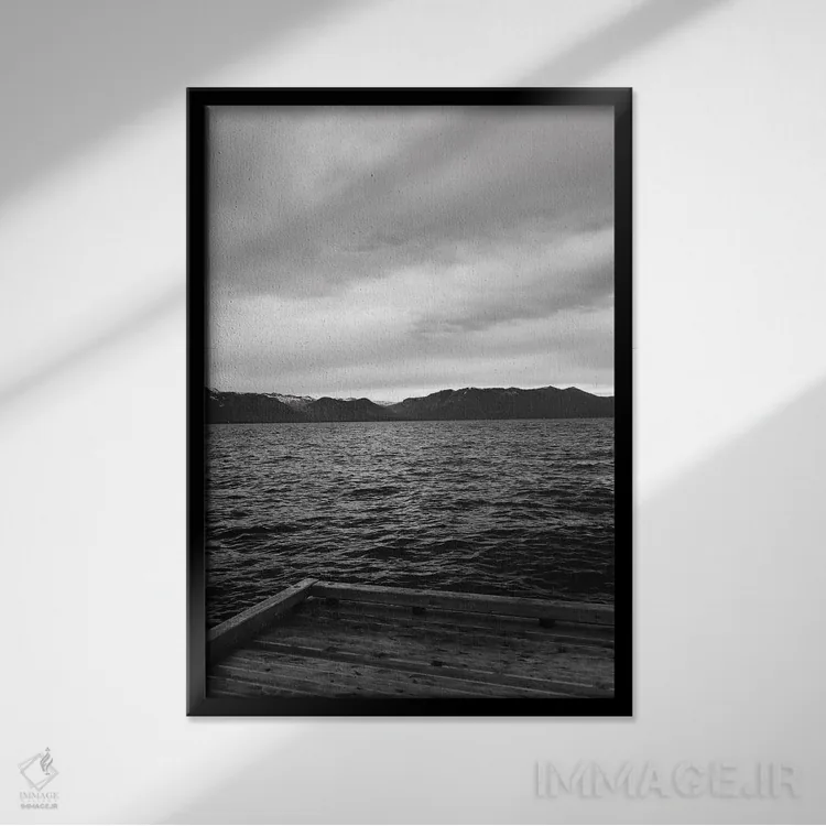 تابلو دریاچه تاهو ۸ اثر بثانی یانگ - نمای قابدار مشکی