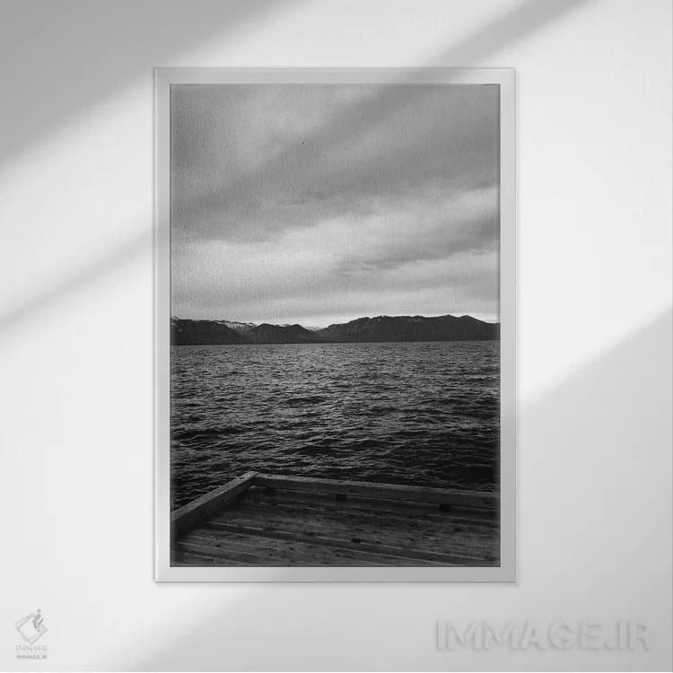 تابلو دریاچه تاهو ۸ اثر بثانی یانگ - نمای قابدار سفید