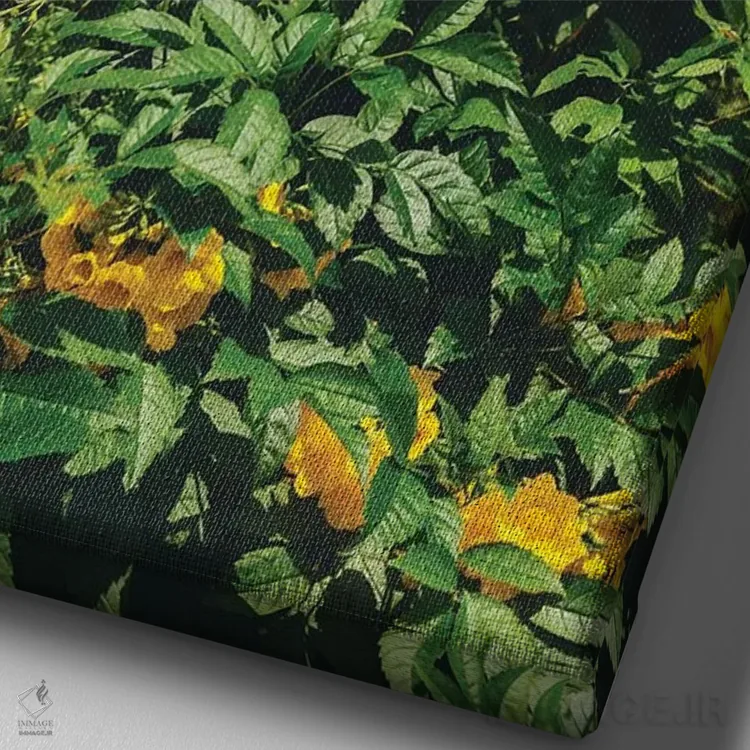 تابلو شکوفههای آستین اثر بثانی یانگ - نمای نزدیک بافت بوم