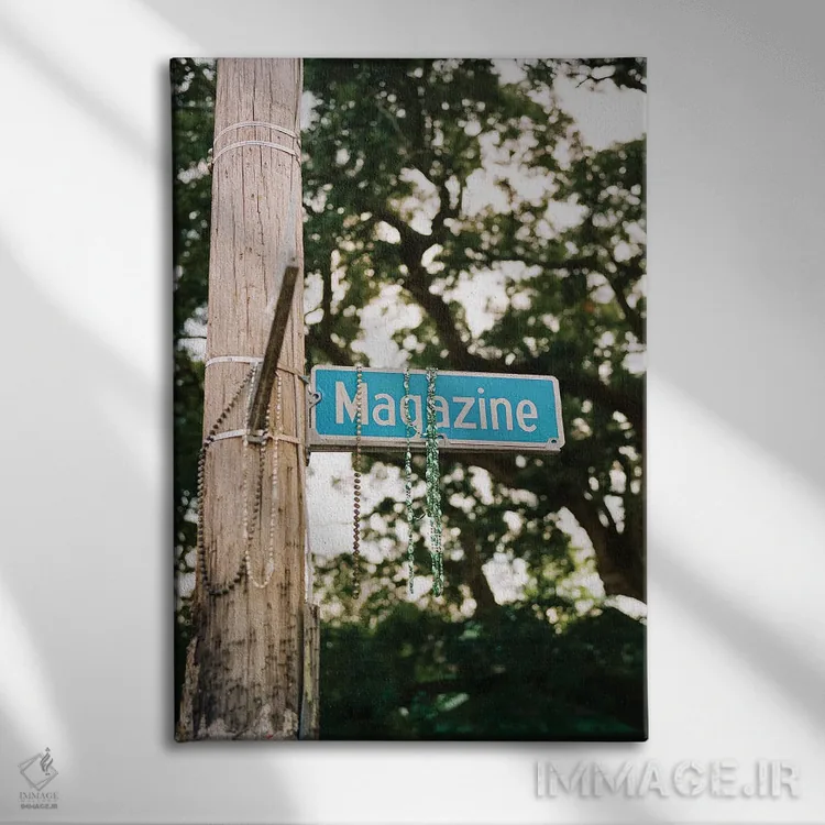 تابلو خیابان مگزین نیواورلئان ۲ روی نگاتیو اثر بثانی یانگ - نمای روبهرو روی دیوار