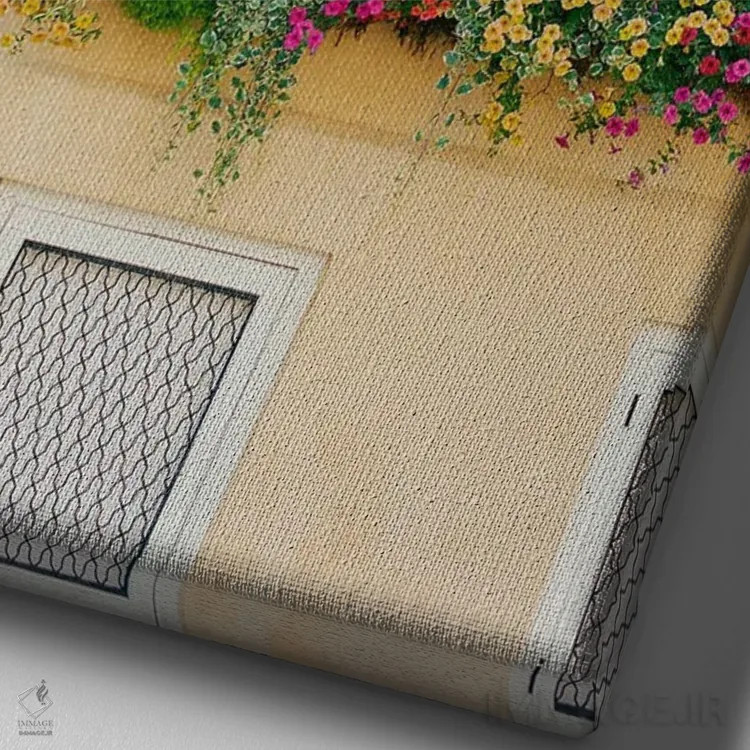 تابلو معماری چارلستون روی نگاتیو اثر بثانی یانگ - نمای نزدیک بافت بوم