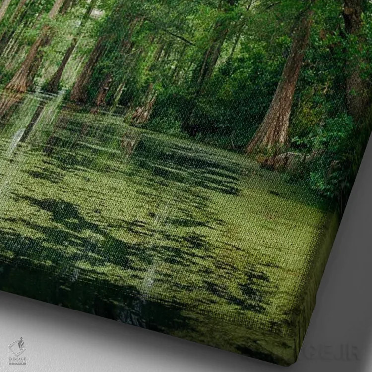 تابلو باغ سرو چارلستون ۲ روی نگاتیو اثر بثانی یانگ - نمای نزدیک بافت بوم