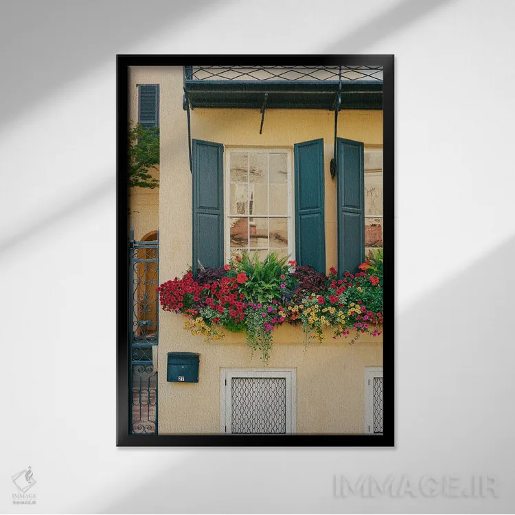 تابلو معماری چارلستون روی نگاتیو اثر بثانی یانگ - نمای قابدار مشکی