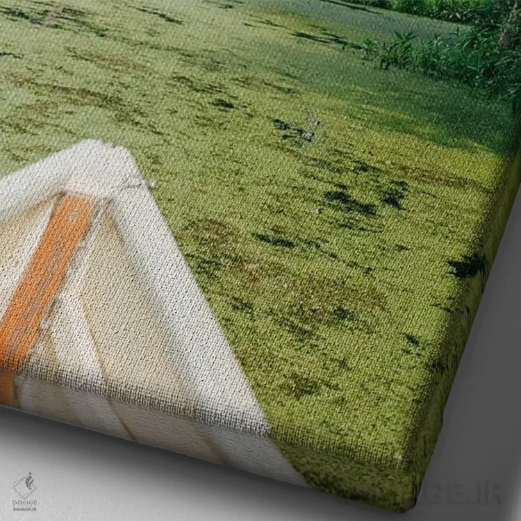 تابلو باغ سرو چارلستون روی نگاتیو اثر بثانی یانگ - نمای نزدیک بافت بوم