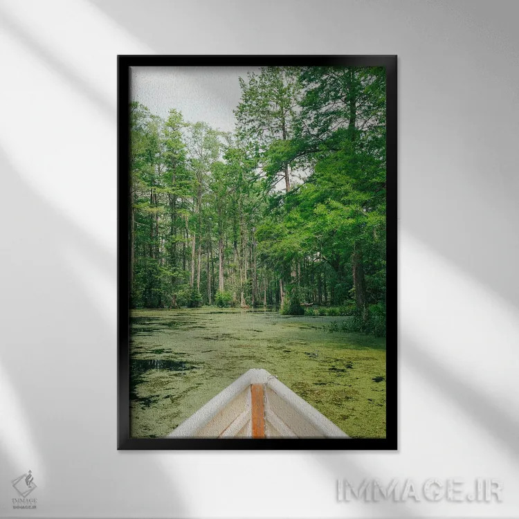 تابلو باغ سرو چارلستون روی نگاتیو اثر بثانی یانگ - نمای قابدار مشکی