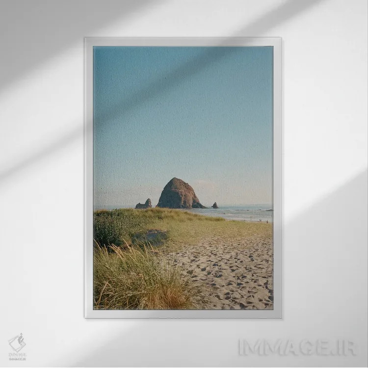 تابلو ساحل کنن ۲ اثر بثانی یانگ - نمای قابدار سفید