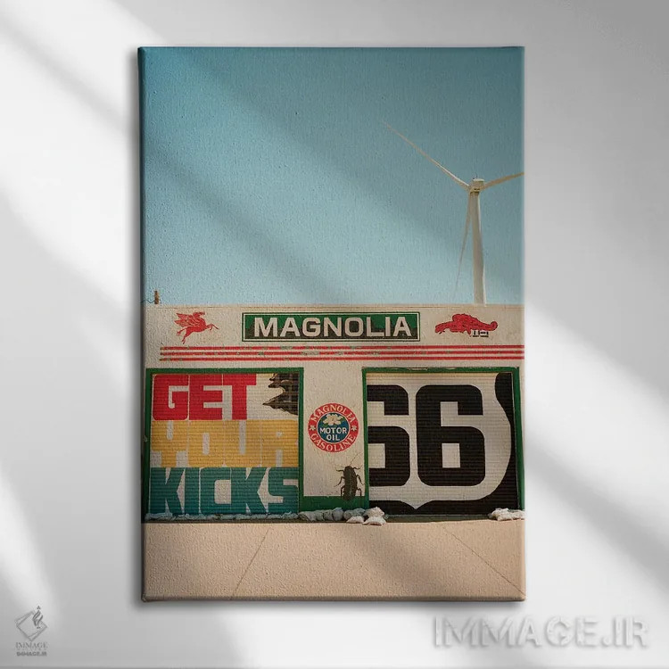 تابلو جاده ۶۶ شماره ۶ اثر بثانی یانگ - نمای روبهرو روی دیوار